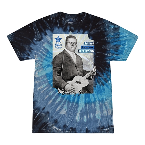 Ltd. Ed. Blues Hall of Fame Blind Lemon Jefferson Tie-Dye T-Shirt - Blue