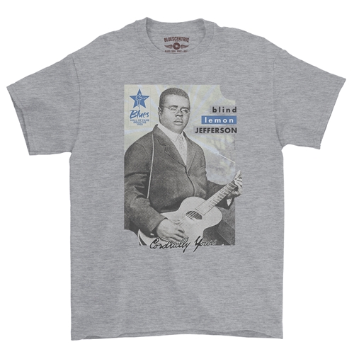 Ltd. Ed. Blues Hall of Fame Blind Lemon Jefferson T-Shirt - Classic Heavy Cotton - classicathleticheather