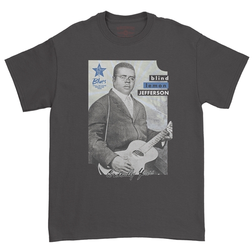 Ltd. Ed. Blues Hall of Fame Blind Lemon Jefferson T-Shirt - Classic Heavy Cotton - classicblack