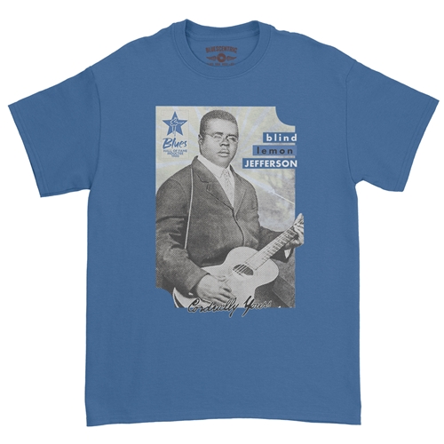Ltd. Ed. Blues Hall of Fame Blind Lemon Jefferson T-Shirt - Classic Heavy Cotton - classicroyalblue