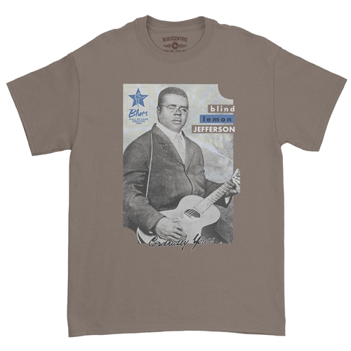 Ltd. Ed. Blues Hall of Fame Blind Lemon Jefferson T-Shirt - Classic Heavy Cotton - classictaupe