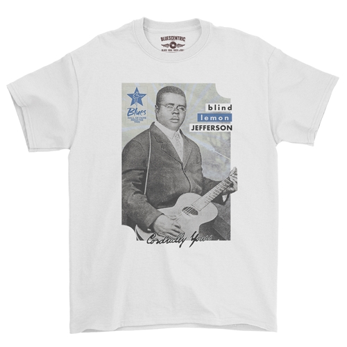 Ltd. Ed. Blues Hall of Fame Blind Lemon Jefferson T-Shirt - Classic Heavy Cotton - classicwhite