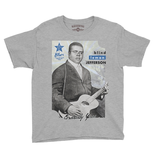 Ltd. Ed. Blues Hall of Fame Blind Lemon Jefferson Youth T-Shirt - Lightweight Vintage Children & Toddlers - youthheatherathletic