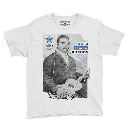 Ltd. Ed. Blues Hall of Fame Blind Lemon Jefferson Youth T-Shirt - Lightweight Vintage Children & Toddlers - youthwhite