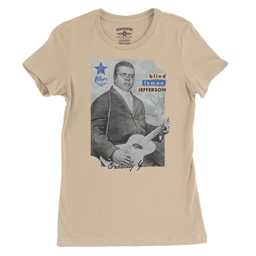 Ltd. Ed. Blues Hall of Fame Blind Lemon Jefferson Ladies T Shirt - Relaxed Fit - ladiessanddune