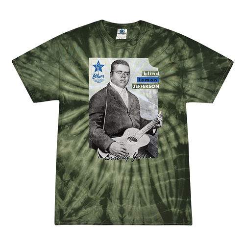 Ltd. Ed. Blues Hall of Fame Blind Lemon Jefferson Tie-Dye T-Shirt - Green