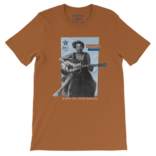Ltd. Ed. Blues Hall of Fame Memphis Minnie T-Shirt - Lightweight Vintage Style - vintageburntorange