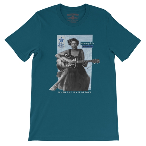 Ltd. Ed. Blues Hall of Fame Memphis Minnie T-Shirt - Lightweight Vintage Style - vintagedeepteal
