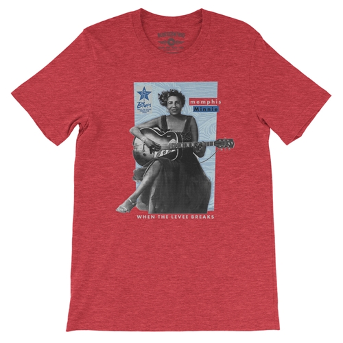 Ltd. Ed. Blues Hall of Fame Memphis Minnie T-Shirt - Lightweight Vintage Style - vintageheatherred