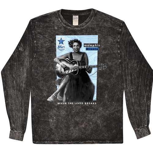 Ltd. Ed. Blues Hall of Fame Memphis Minnie Long Sleeve T-Shirt - Black Mineral Wash