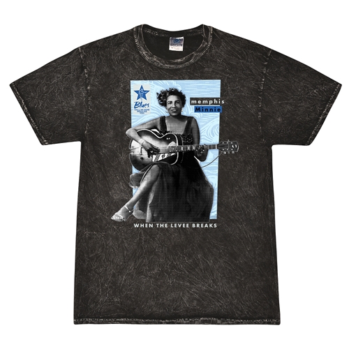 Ltd. Ed. Blues Hall of Fame Memphis Minnie T-Shirt - Black Mineral Wash