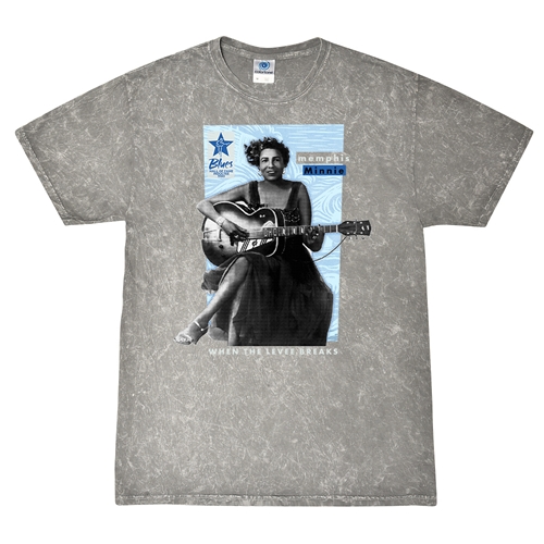 Ltd. Ed. Blues Hall of Fame Memphis Minnie T-Shirt - Grey Mineral Wash