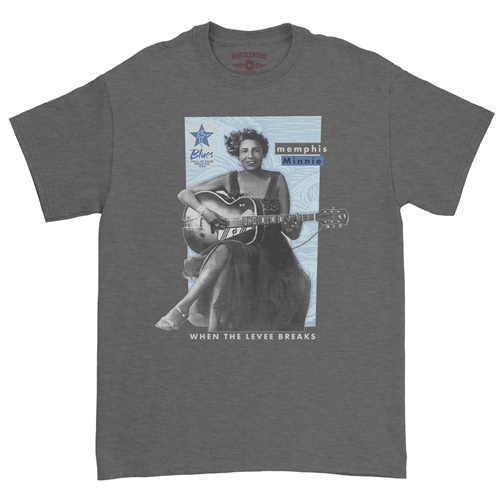 Ltd. Ed. Blues Hall of Fame Memphis Minnie T-Shirt - Classic Heavy Cotton - classicheathergrey