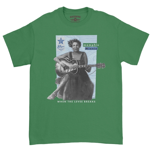 Ltd. Ed. Blues Hall of Fame Memphis Minnie T-Shirt - Classic Heavy Cotton - classickellygreen