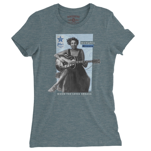 Ltd. Ed. Blues Hall of Fame Memphis Minnie Ladies T Shirt - Relaxed Fit - ladiesheatherdeepteal