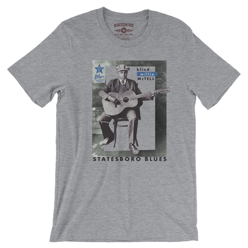 Ltd. Ed. Blues Hall of Fame Blind Willie McTell T-Shirt - Lightweight Vintage Style - vintageathleticheather