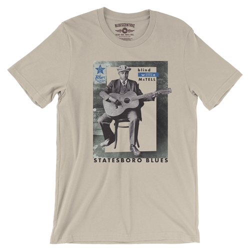 Ltd. Ed. Blues Hall of Fame Blind Willie McTell T-Shirt - Lightweight Vintage Style - vintagecream
