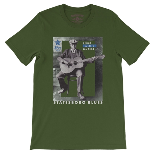 Ltd. Ed. Blues Hall of Fame Blind Willie McTell T-Shirt - Lightweight Vintage Style - vintageolive