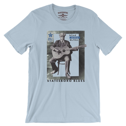 Ltd. Ed. Blues Hall of Fame Blind Willie McTell T-Shirt - Lightweight Vintage Style - vintagethrowbackblue