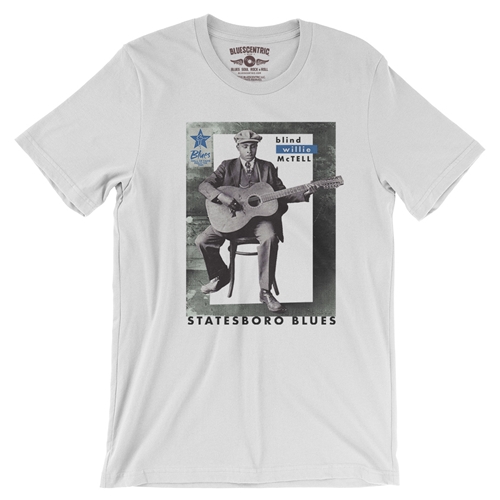 Ltd. Ed. Blues Hall of Fame Blind Willie McTell T-Shirt - Lightweight Vintage Style - vintagewhite