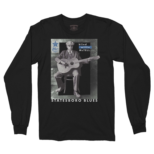 Ltd. Ed. Blues Hall of Fame Blind Willie McTell Long Sleeve T-Shirt - longsleeveblack
