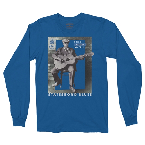 Ltd. Ed. Blues Hall of Fame Blind Willie McTell Long Sleeve T-Shirt - longsleeveblue