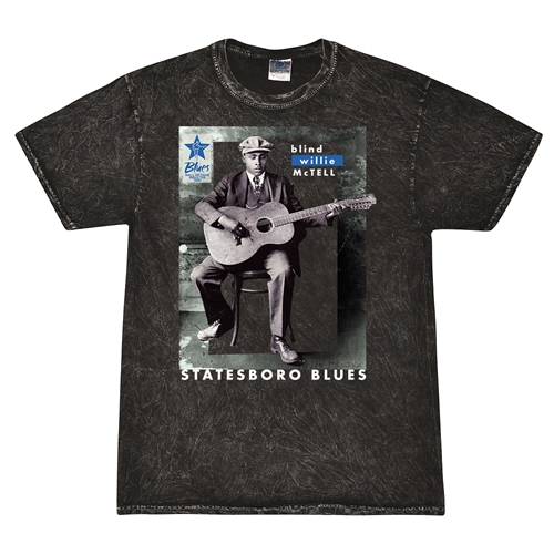 Ltd. Ed. Blues Hall of Fame Blind Willie McTell T-Shirt - Black Mineral Wash