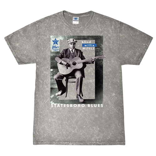 Ltd. Ed. Blues Hall of Fame Blind Willie McTell T-Shirt - Grey Mineral Wash