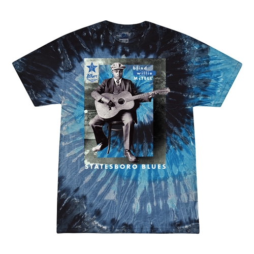 Ltd. Ed. Blues Hall of Fame Blind Willie McTell Tie-Dye T-Shirt - Blue