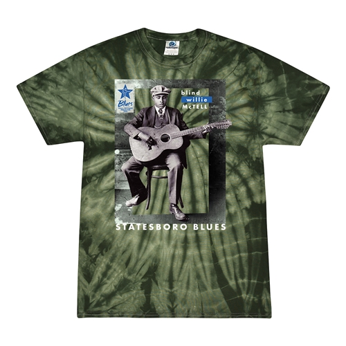 Ltd. Ed. Blues Hall of Fame Blind Willie McTell Tie-Dye T-Shirt - Green