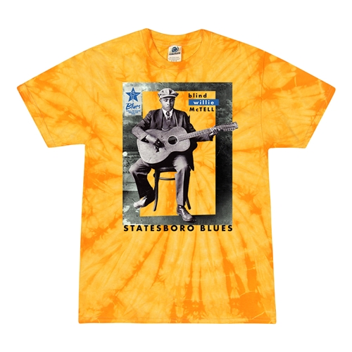 Ltd. Ed. Blues Hall of Fame Blind Willie McTell Tie-Dye T-Shirt - Yellow