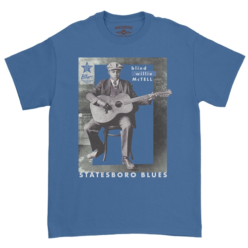 Ltd. Ed. Blues Hall of Fame Blind Willie McTell T-Shirt - Classic Heavy Cotton - classicroyalblue