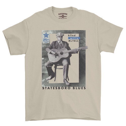 Ltd. Ed. Blues Hall of Fame Blind Willie McTell T-Shirt - Classic Heavy Cotton - classicsand
