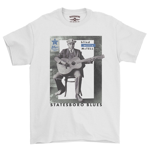 Ltd. Ed. Blues Hall of Fame Blind Willie McTell T-Shirt - Classic Heavy Cotton - classicwhite