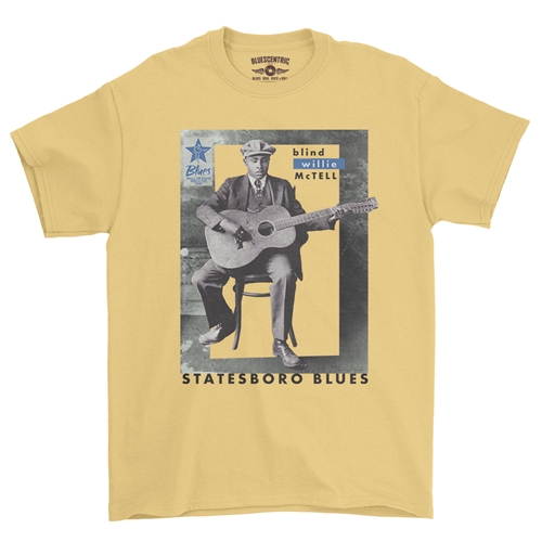 Ltd. Ed. Blues Hall of Fame Blind Willie McTell T-Shirt - Classic Heavy Cotton - classicyellow