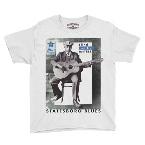 Ltd. Ed. Blues Hall of Fame Blind Willie McTell Youth T-Shirt - Lightweight Vintage Children & Toddlers - youthwhite