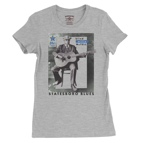 Ltd. Ed. Blues Hall of Fame Blind Willie McTell Ladies T Shirt - Relaxed Fit - ladiesathleticheather