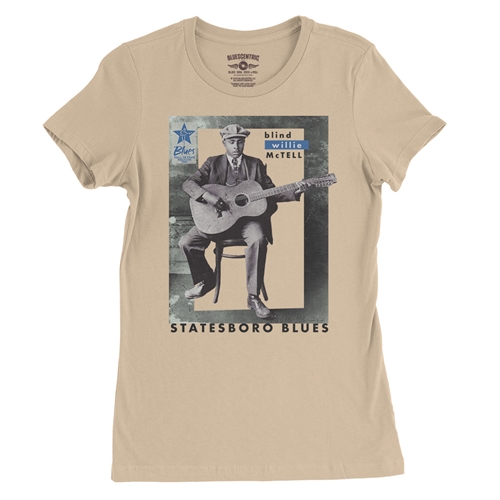 Ltd. Ed. Blues Hall of Fame Blind Willie McTell Ladies T Shirt - Relaxed Fit - ladiessanddune