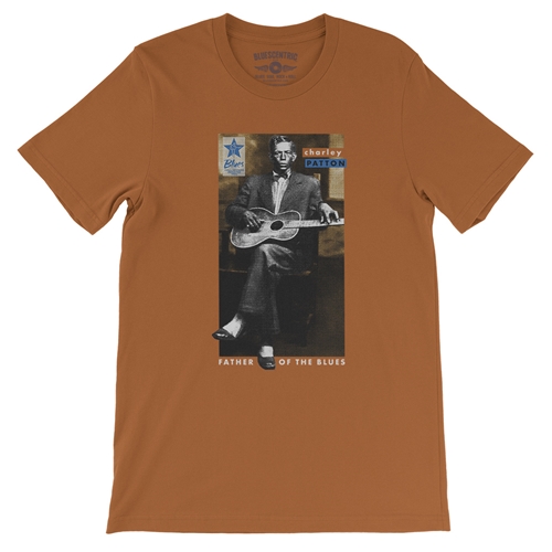Ltd. Ed. Blues Hall of Fame Charley Patton T-Shirt - Lightweight Vintage Style - vintageburntorange