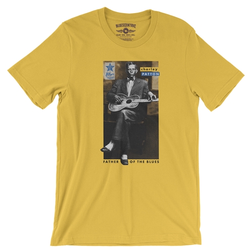Ltd. Ed. Blues Hall of Fame Charley Patton T-Shirt - Lightweight Vintage Style - vintagemaizeyellow