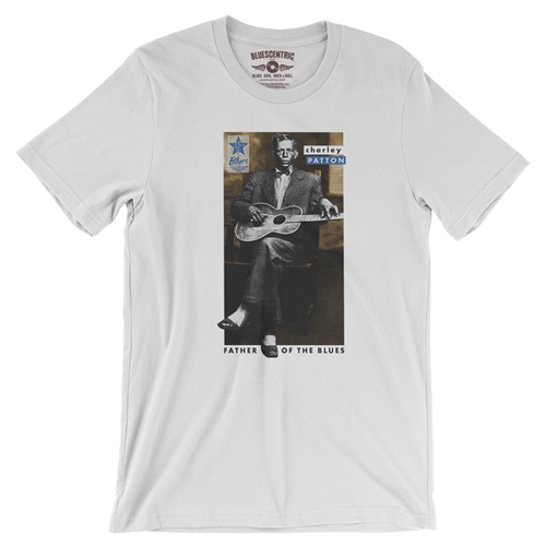 Ltd. Ed. Blues Hall of Fame Charley Patton T-Shirt - Lightweight Vintage Style - vintagewhite