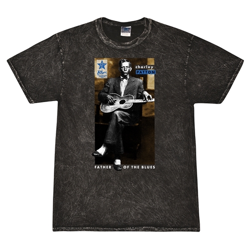 Ltd. Ed. Blues Hall of Fame Charley Patton T-Shirt - Black Mineral Wash