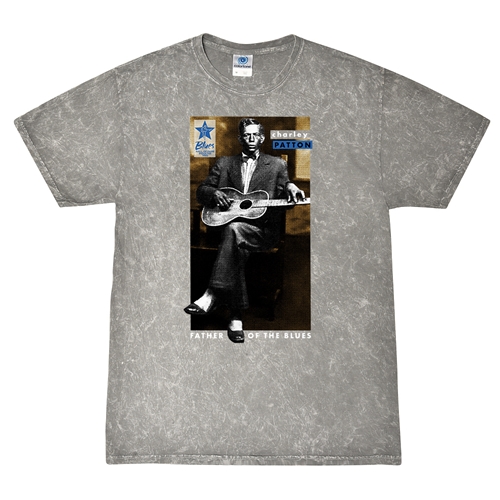 Ltd. Ed. Blues Hall of Fame Charley Patton T-Shirt - Grey Mineral Wash