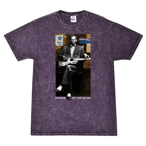 Ltd. Ed. Blues Hall of Fame Charley Patton T-Shirt - Purple Mineral Wash