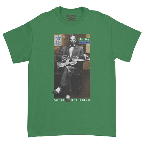 Ltd. Ed. Blues Hall of Fame Charley Patton T-Shirt - Classic Heavy Cotton - classickellygreen