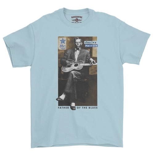 Ltd. Ed. Blues Hall of Fame Charley Patton T-Shirt - Classic Heavy Cotton - classiclightblue