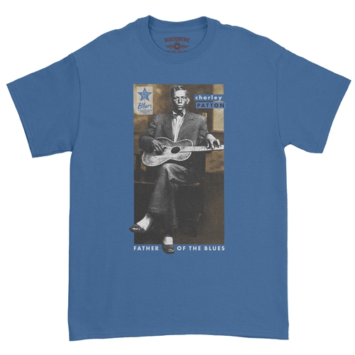 Ltd. Ed. Blues Hall of Fame Charley Patton T-Shirt - Classic Heavy Cotton - classicroyalblue