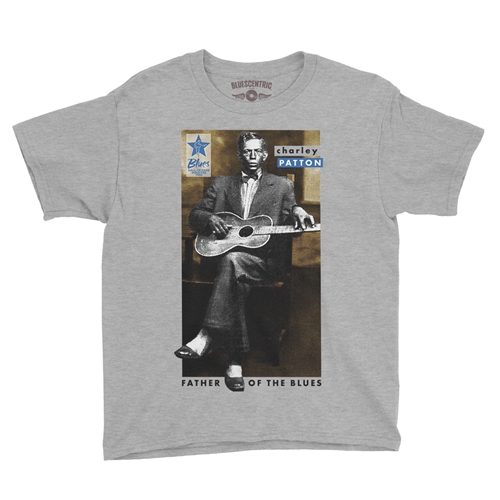 Ltd. Ed. Blues Hall of Fame Charley Patton Youth T-Shirt - Lightweight Vintage Children & Toddlers - youthheatherathletic