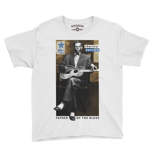 Ltd. Ed. Blues Hall of Fame Charley Patton Youth T-Shirt - Lightweight Vintage Children & Toddlers - youthwhite