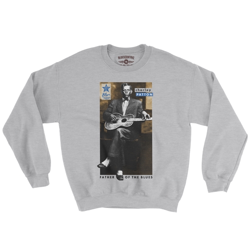 Ltd. Ed. Blues Hall of Fame Charley Patton Crewneck Sweatshirt - crewneckathleticheather